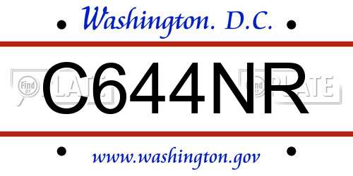 C644NR District Of Columbia License Plate