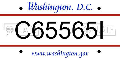 C65565I District Of Columbia License Plate