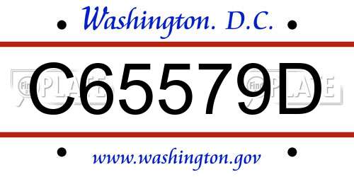 C65579D District Of Columbia License Plate