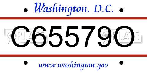 C65579O District Of Columbia License Plate