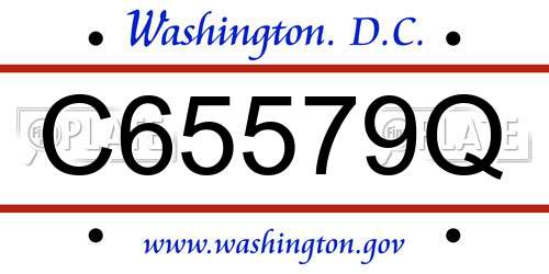 C65579Q District Of Columbia License Plate