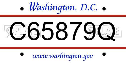 C65879Q District Of Columbia License Plate