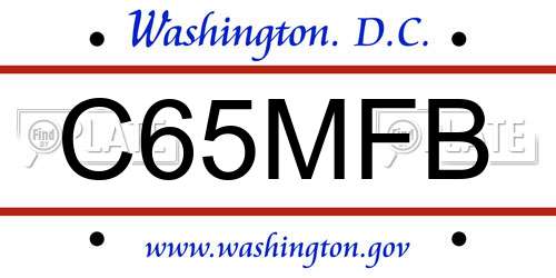 C65MFB District Of Columbia License Plate