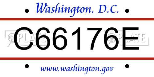 C66176E District Of Columbia License Plate