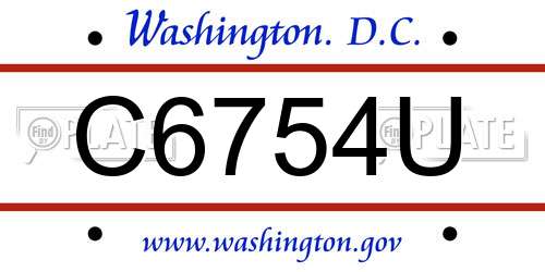 C6754U District Of Columbia License Plate