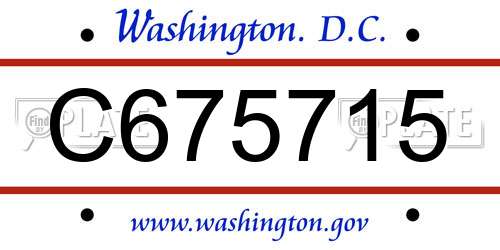 C675715 District Of Columbia License Plate