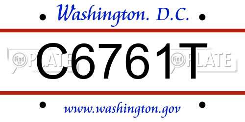 C6761T District Of Columbia License Plate