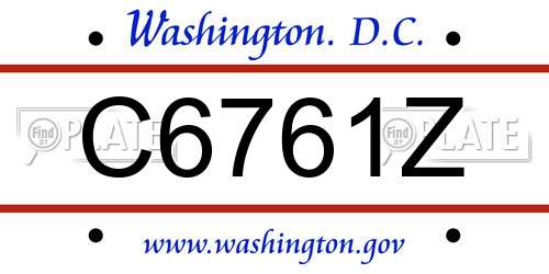 C6761Z District Of Columbia License Plate