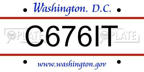 C676IT District Of Columbia License Plate