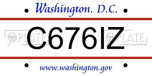 C676IZ District Of Columbia License Plate