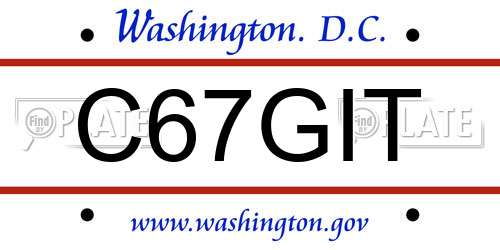 C67GIT District Of Columbia License Plate
