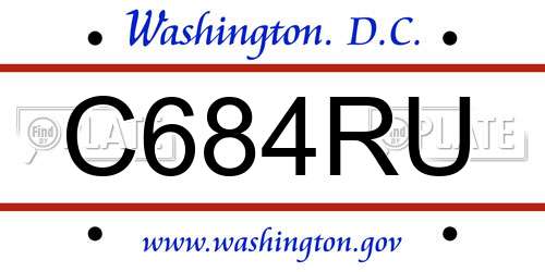 C684RU District Of Columbia License Plate