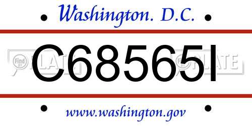 C68565I District Of Columbia License Plate