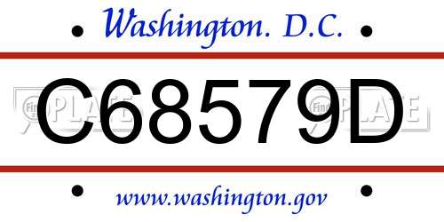 C68579D District Of Columbia License Plate