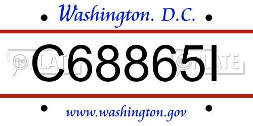 C68865I District Of Columbia License Plate