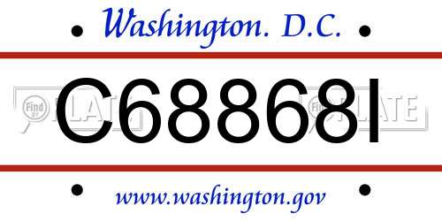 C68868I District Of Columbia License Plate