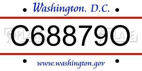 C68879O District Of Columbia License Plate