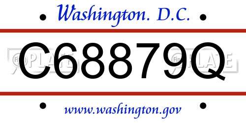 C68879Q District Of Columbia License Plate