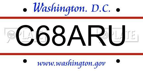 C68ARU District Of Columbia License Plate