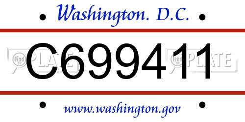 C699411 District Of Columbia License Plate