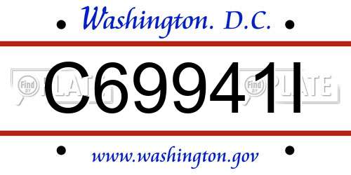 C69941I District Of Columbia License Plate
