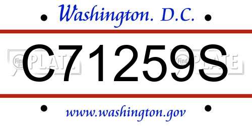 C71259S District Of Columbia License Plate