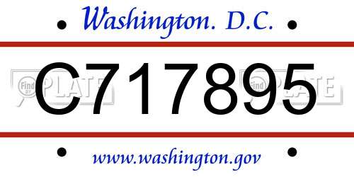 C717895 District Of Columbia License Plate