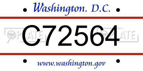 C72564 District Of Columbia License Plate