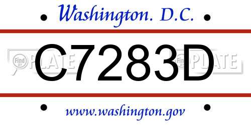 C7283D District Of Columbia License Plate