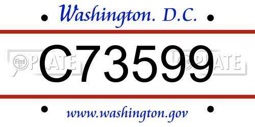 C73599 District Of Columbia License Plate
