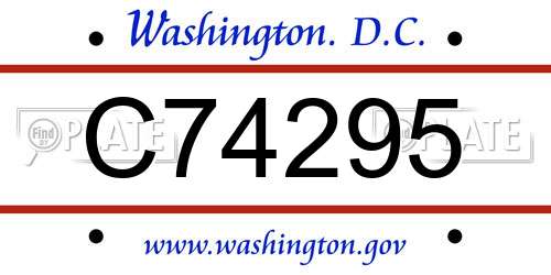 C74295 District Of Columbia License Plate