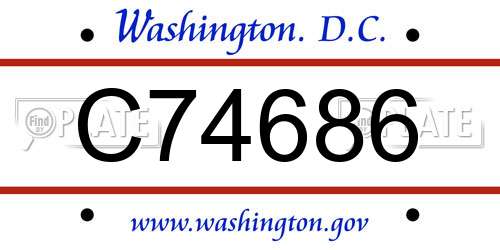 C74686 District Of Columbia License Plate