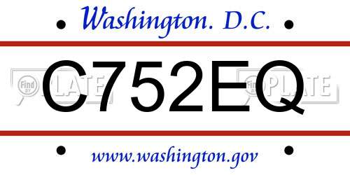 C752EQ District Of Columbia License Plate