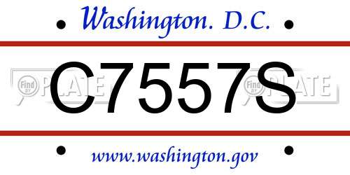 C7557S District Of Columbia License Plate