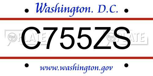 C755ZS District Of Columbia License Plate