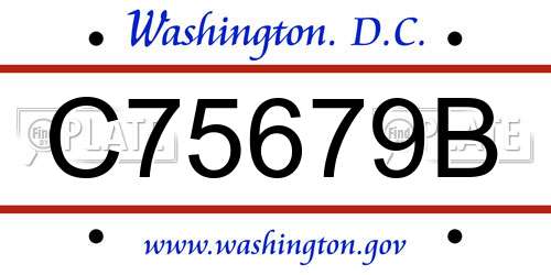 C75679B District Of Columbia License Plate