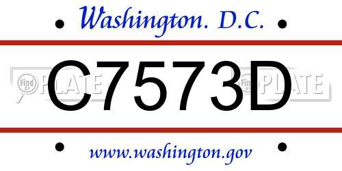 C7573D District Of Columbia License Plate