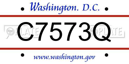 C7573Q District Of Columbia License Plate