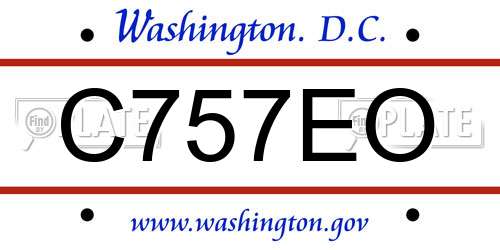 C757EO District Of Columbia License Plate