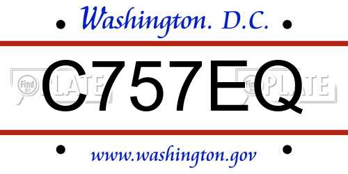 C757EQ District Of Columbia License Plate