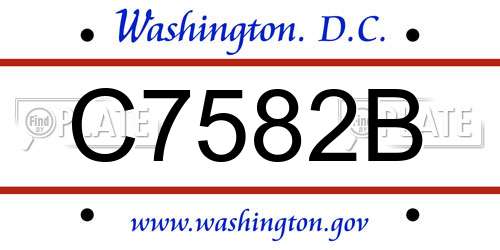 C7582B District Of Columbia License Plate