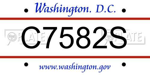 C7582S District Of Columbia License Plate