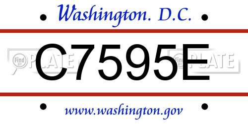 C7595E District Of Columbia License Plate