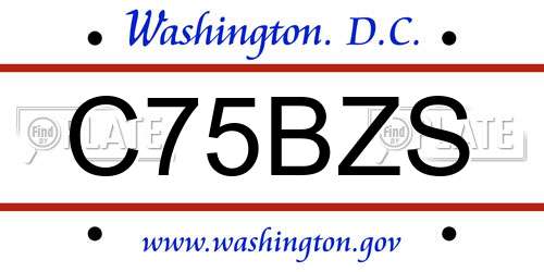 C75BZS District Of Columbia License Plate