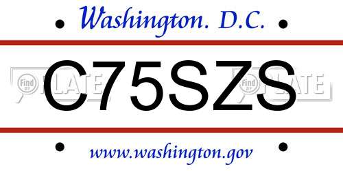 C75SZS District Of Columbia License Plate