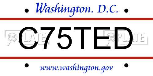 C75TED District Of Columbia License Plate