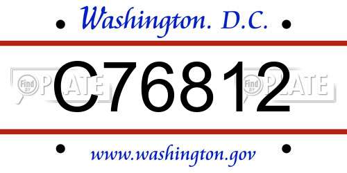 C76812 District Of Columbia License Plate