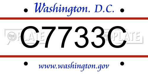 C7733C District Of Columbia License Plate