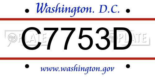 C7753D District Of Columbia License Plate