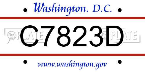 C7823D District Of Columbia License Plate